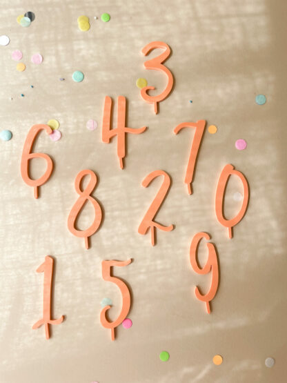 Auf diesem Bild sieht man ein Zahlenset mit den Ziffern null bis neun für den Geburtstagskranz.