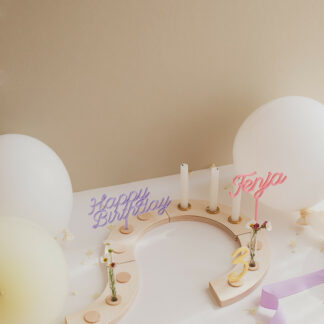 Geburtstagskranz mit Name und Happy Birthday und Zahlenset bunt