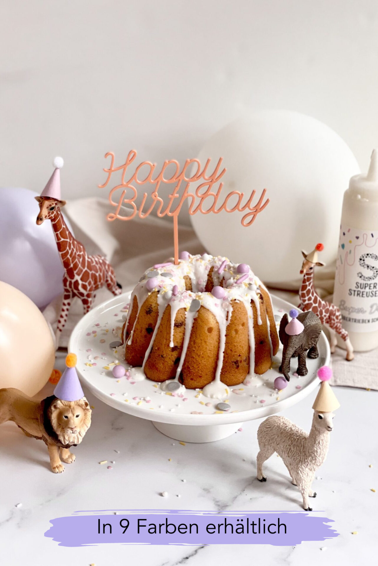 Cake Topper Happy Birthday bunt.