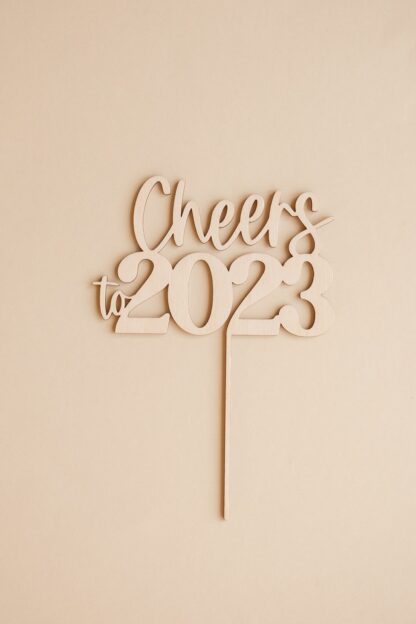 Cake Topper Silvester Cheers to 2023.