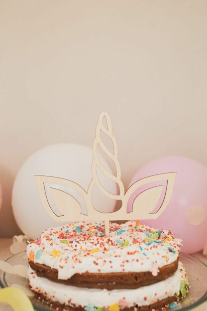 Einhorn Horn Cake Topper für einen Mädchen Geburtstag.