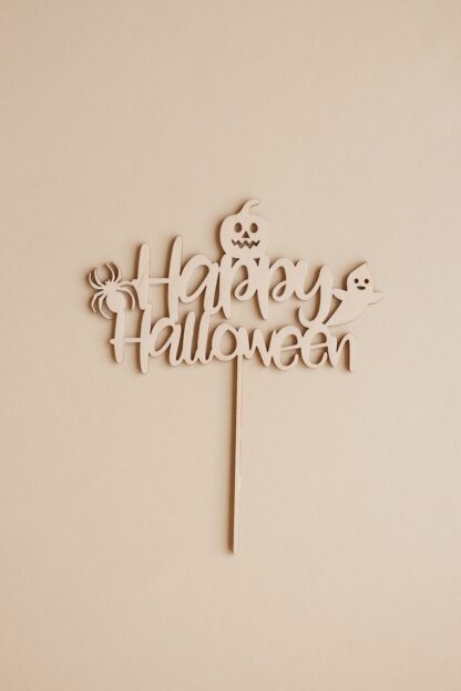 Happy Halloween Cake Topper aus Holz.