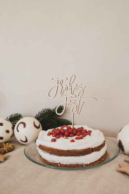 Frohes Fest Kuchenstecker für Weihnachten.