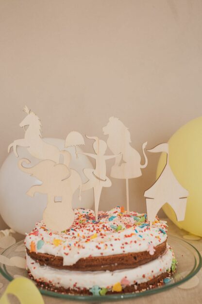 Zirkus Cake Topper Set für den Kuchen zum Geburtstag.