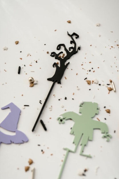 Halloween Kuchenstecker Set aus Acryl für Halloweenparty.