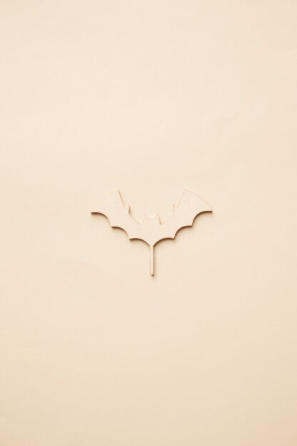 Auf diesem Bild sieht man einen Halloween Stecker für den Geburtstagskrant mit einer Fledermaus.