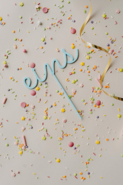 Cake Topper Zahl filigran zum Geburtstag bunt – Bild 2