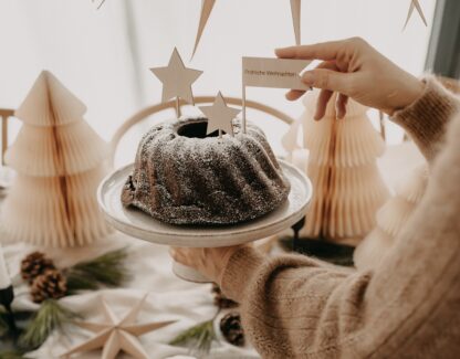 Cake Topper Fröhliche Weihnachten aus Holz.
