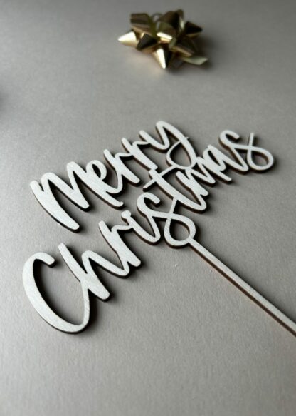 Merry Christmas Cake Topper aus Holz.