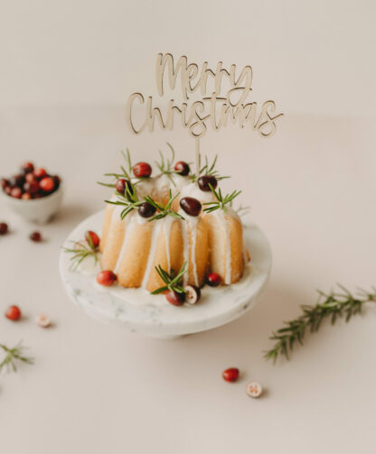 Cake Topper Weihnachten aus Holz.