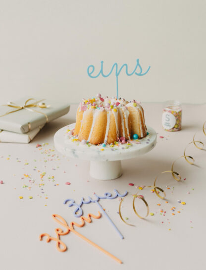 Cake Topper Zahl filigran zum Geburtstag bunt
