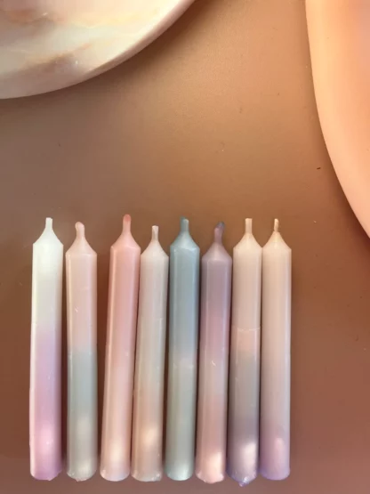 Konfetti Aquarell Kerzen von Frau Gold.