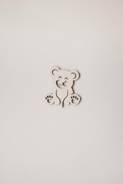 Stecker Teddy für den Geburtstagskranz aus Holz.