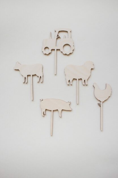 Cupcake Stecker Set zum Motto Bauernhof.