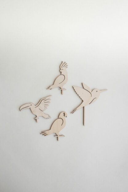 Paradiesvögel Stecker Set für den Geburtstagskranz.