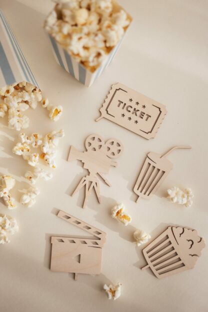 Wiederverwendbare Tischdeko für einen Kino Geburtstag.
