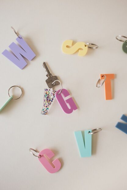 Personalisierte bunte Schlüsselanhänger
