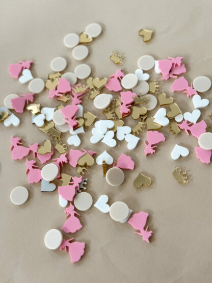 Wiederverwendbarer Prinzessin Konfetti Mix als Tischdeko zum Kindergeburtstag – Bild 2