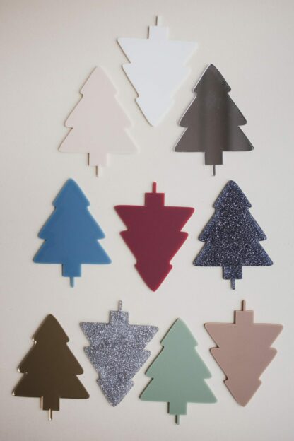 Weihnachtliche Tannen Stecker für den Geburtstagskranz als Tischdeko für Weihnachten.