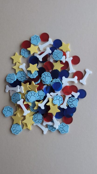 Wiederverwendbarer Hunde Konfetti Mix als Tischdeko zum Kindergeburtstag