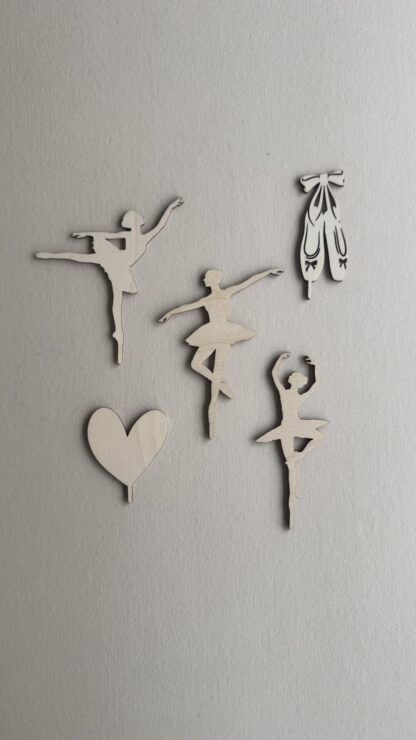 5-tlg. Stecker Ballerina Set Holz