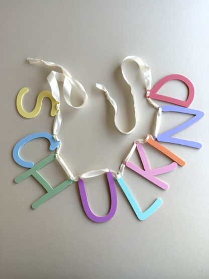 Bunte Schulkind Girlande