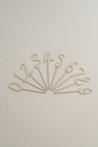 Cake Topper Zahlenset aus Holz.