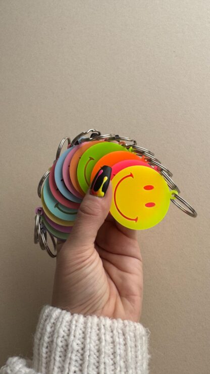 Neon Smiley Schlüsselanhänger – Bild 5