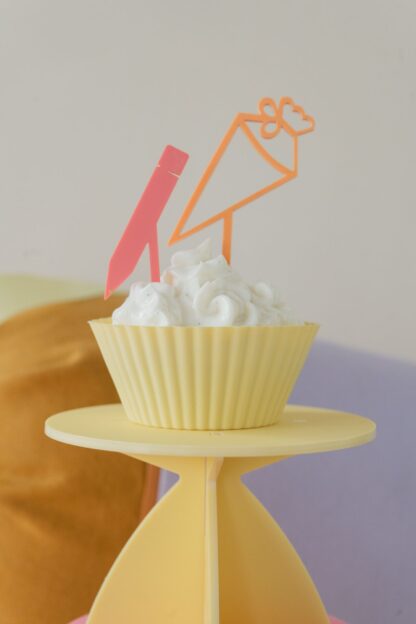 Deko für Muffins zur Einschulung.
