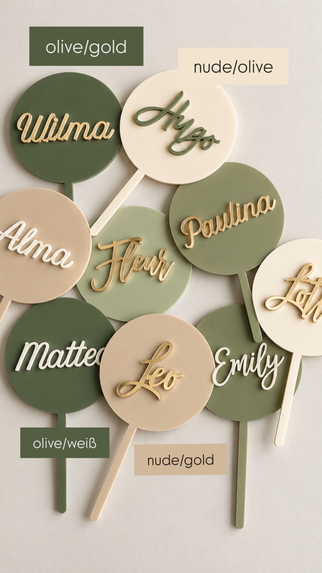 Runder bunter Cake Topper mit bunten Namen personalisiert – Bild 4