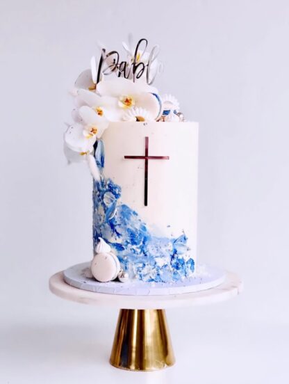 Cake Topper Acryl personalisiert und Charm Kreuz – Bild 3