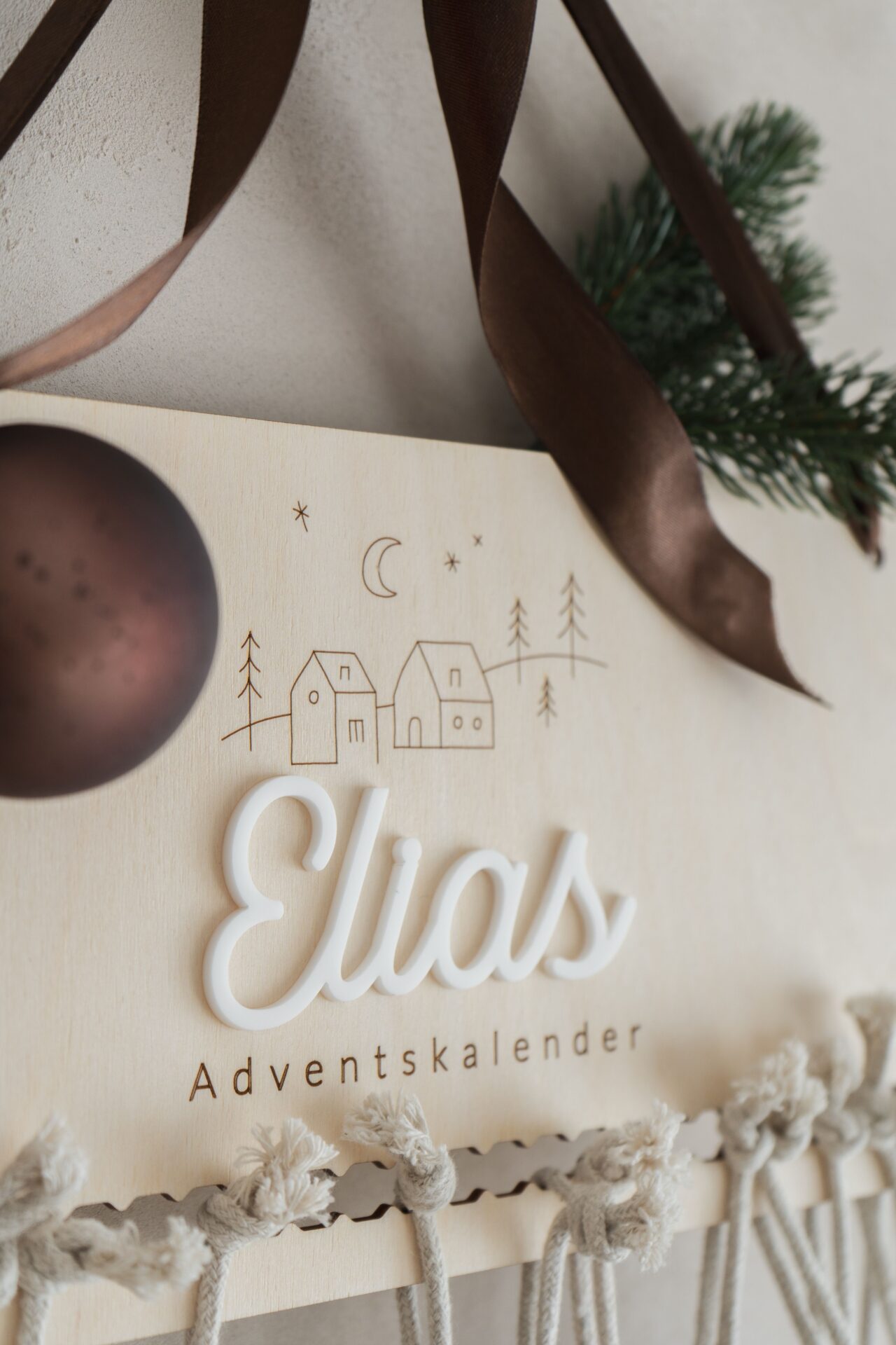 Adventskalender personalisiert mit einem Jungennamen.