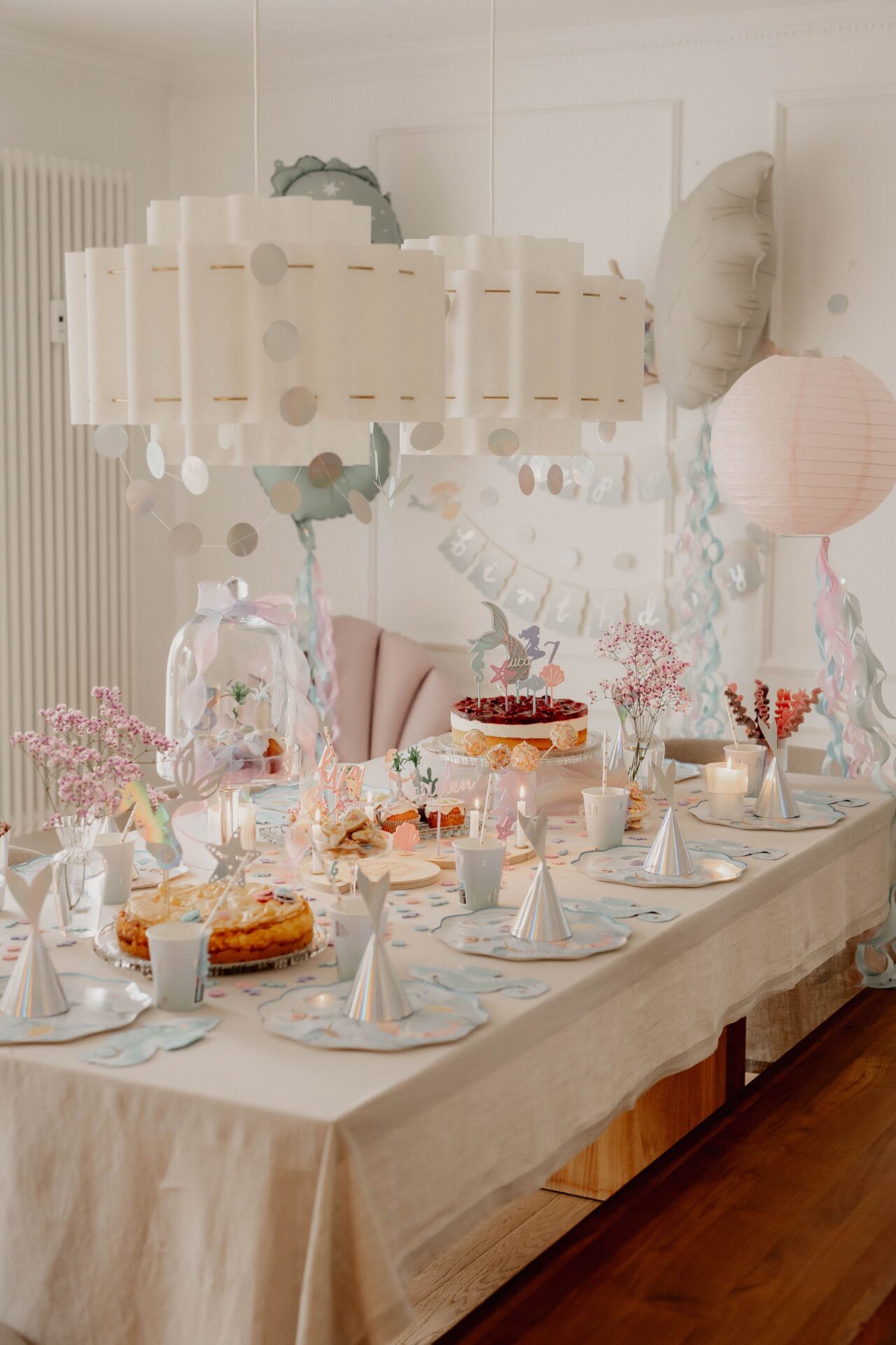 Mottoparty Meerjungfrau für ein Geburtstag für ein Mädchen.